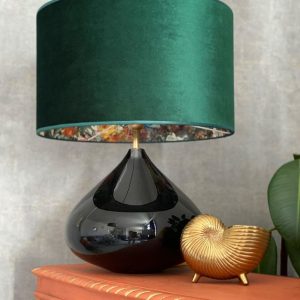 Skleněná stolní lampa Emerald Jardin Green Drop