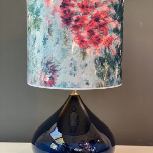 Skleněná stolní lampa Fiore Mineral Drop Blue