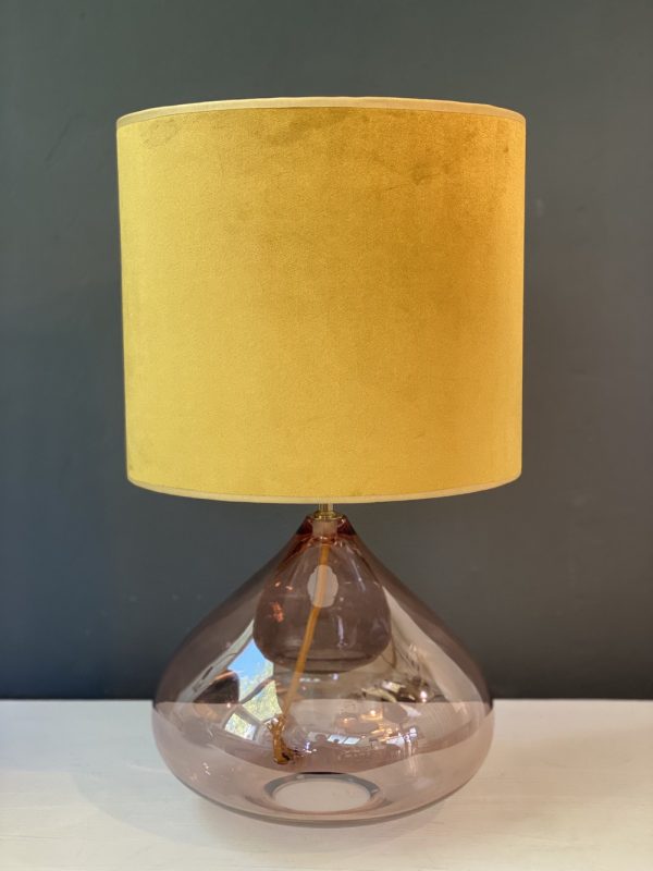 Skleněná stolní lampa Gold Floretta Drop Blush